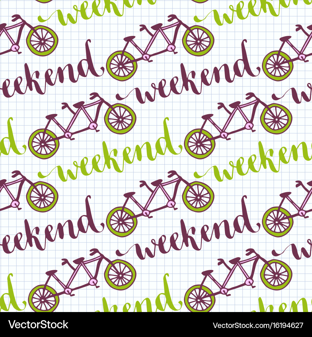 Hand drawn seamless pattern with bikes Vector Image