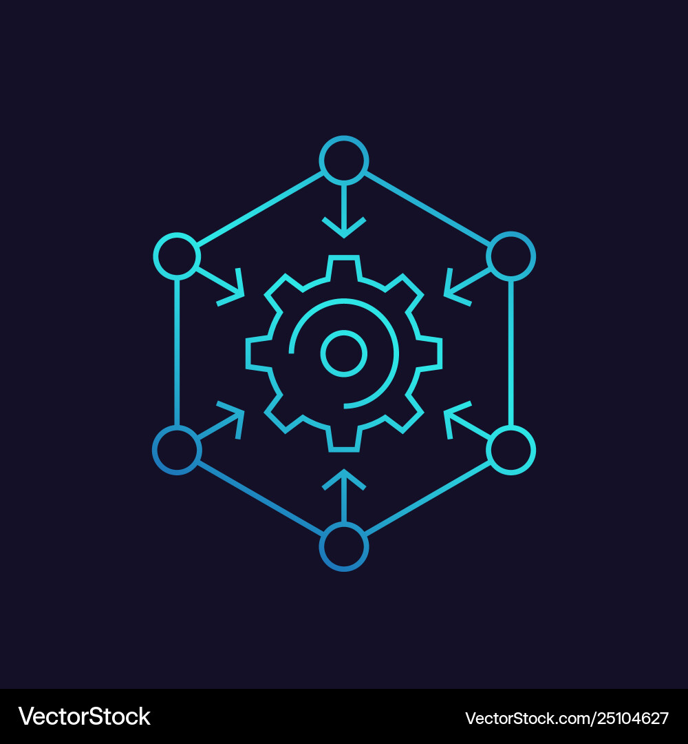 Integration process technology icon Royalty Free Vector