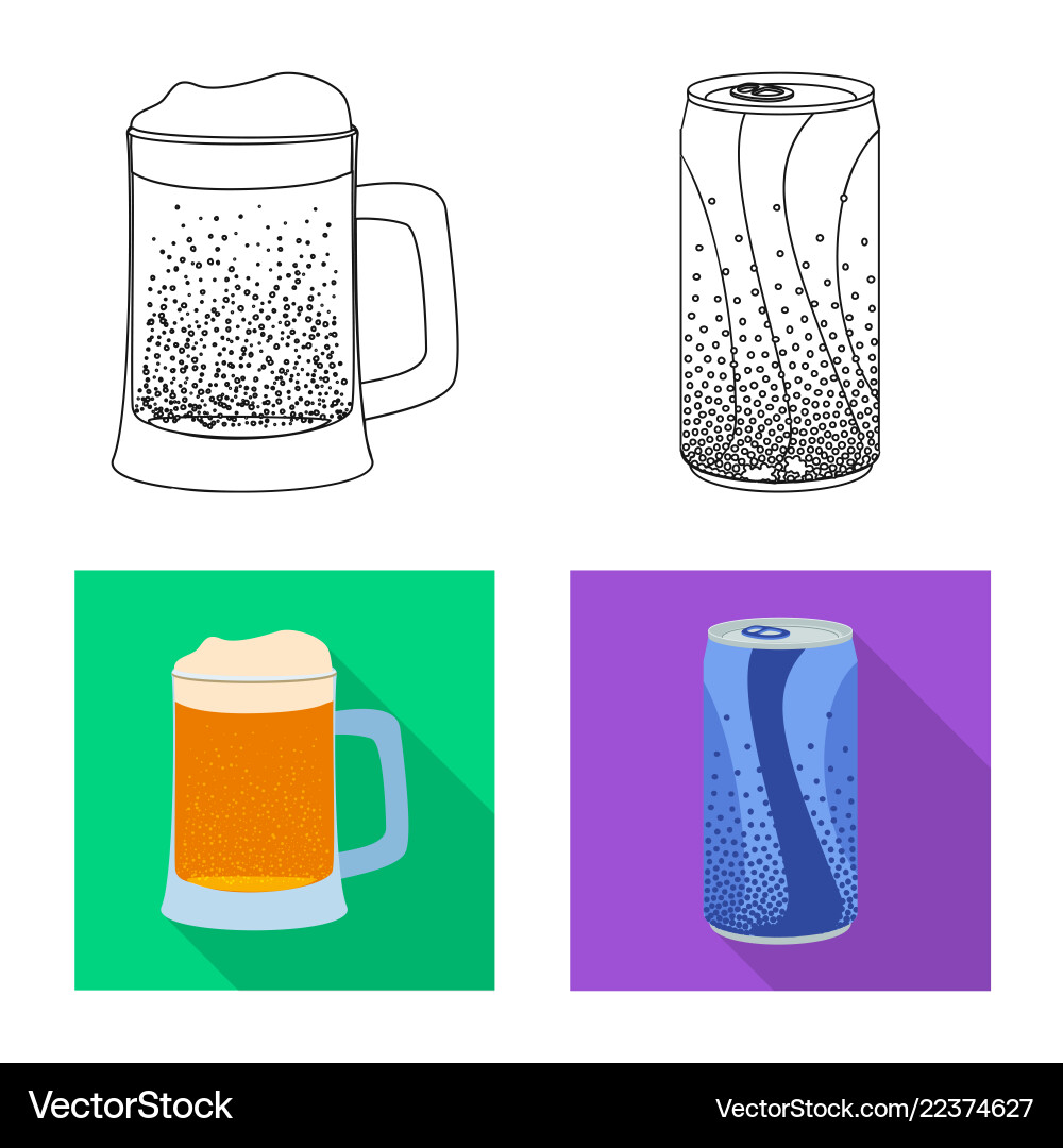 Isolated object of drink and bar symbol set vector image