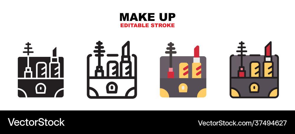 Make up icon set with different styles Make up icon set with different styles vector image