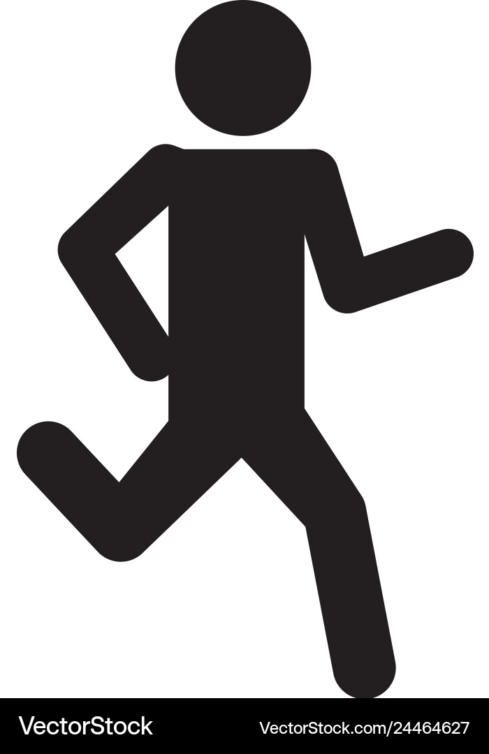 Man silhouette running character Vector Image