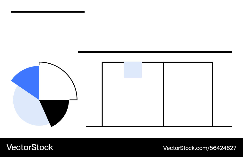 Minimalist pie chart and bar display for data Minimalist pie chart and bar display for data vector image