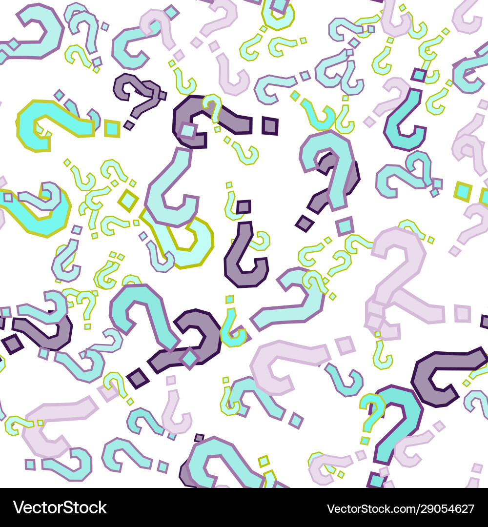 Quiz seamless pattern question marks doubt faq vector image