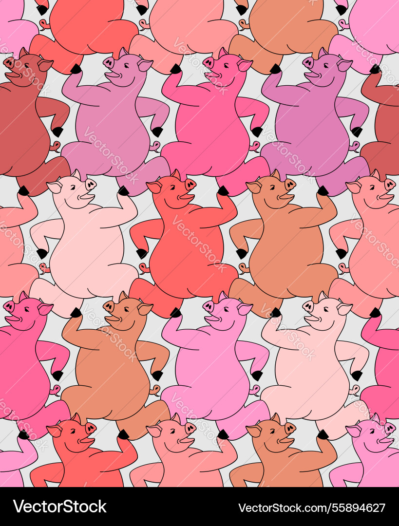 Running pig pattern seamless swine run background Vector Image