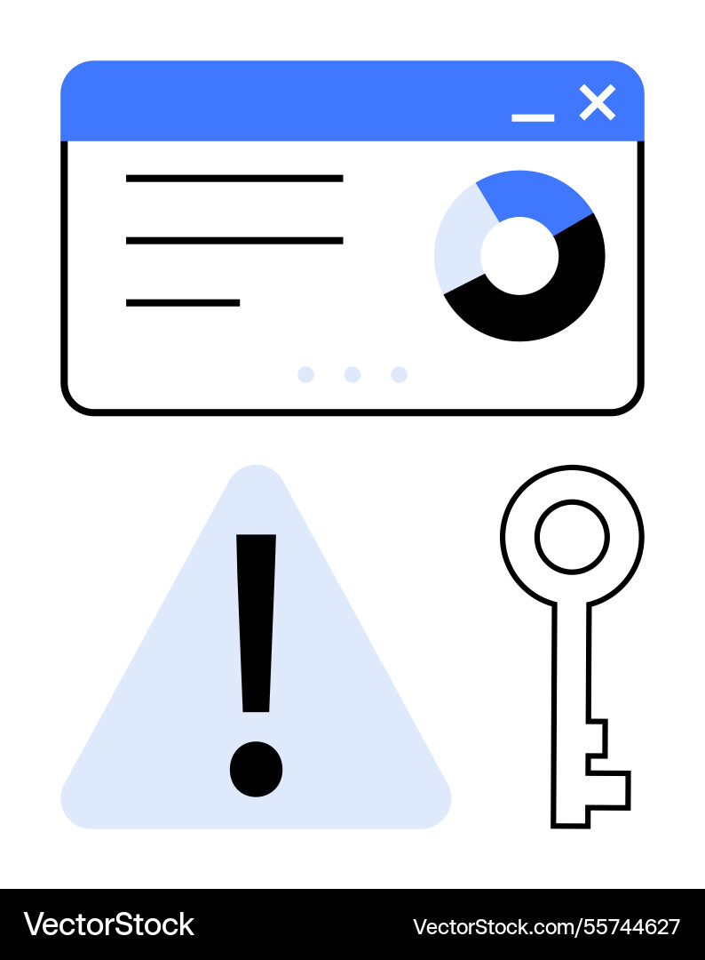 Security alert and access key with data dashboard Security alert and access key with data dashboard vector image
