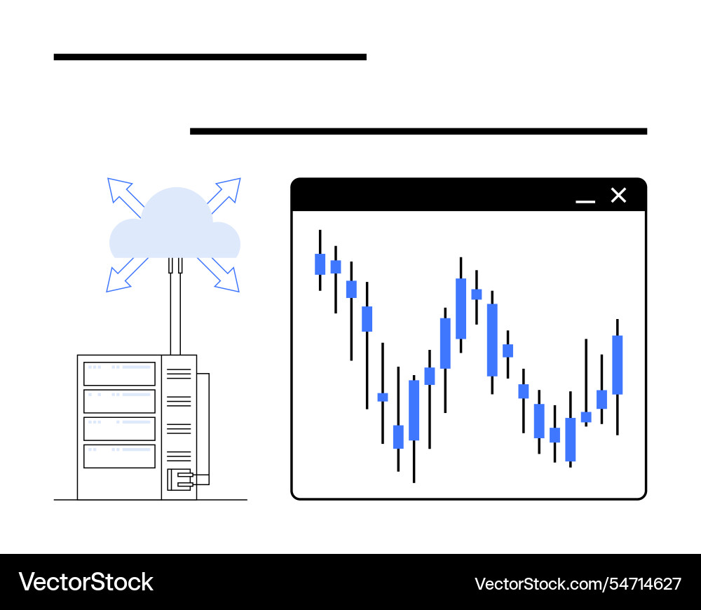 Server and cloud data hosting linked Vector Image