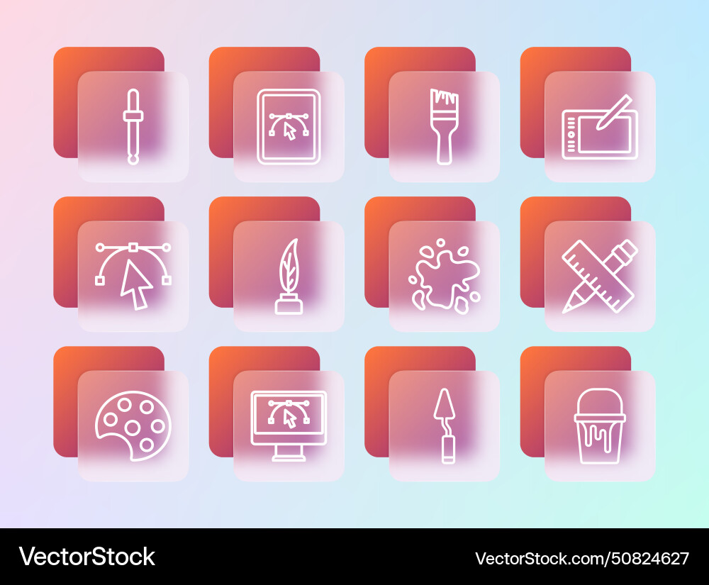 Set line graphic tablet computer with design Set line graphic tablet computer with design vector image