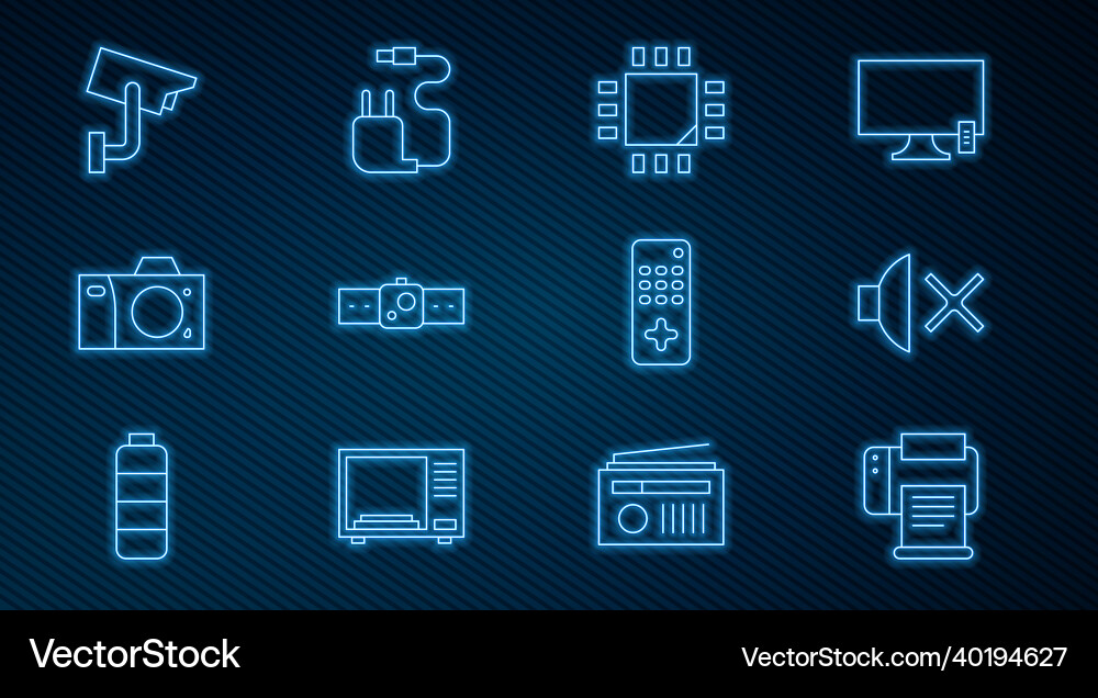 Set line printer speaker mute processor Set line printer speaker mute processor Vector Image