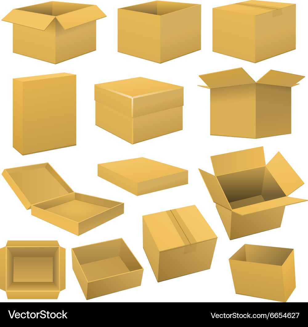 Set of Empty Boxes vector image