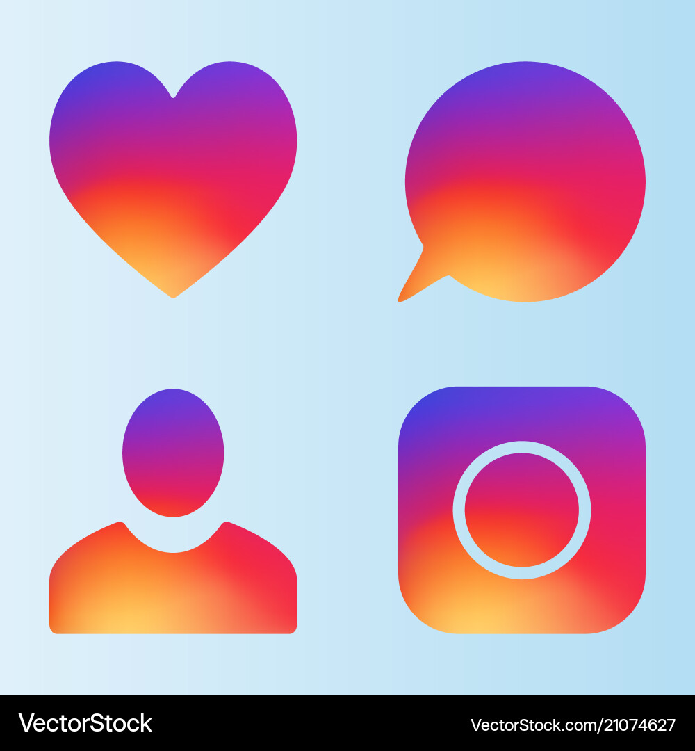 Smooth color gradient icon template set isolated o Smooth color gradient icon template set isolated o vector image