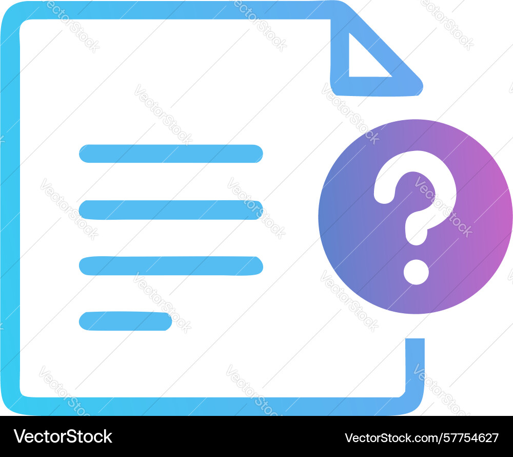 Unanswered question document for unresolved vector image