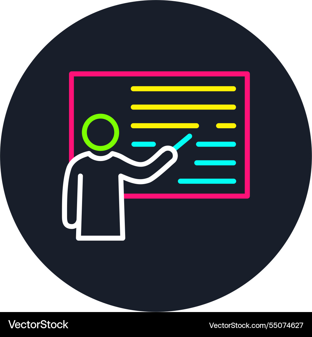 Workflow line multi color icon Vector Image