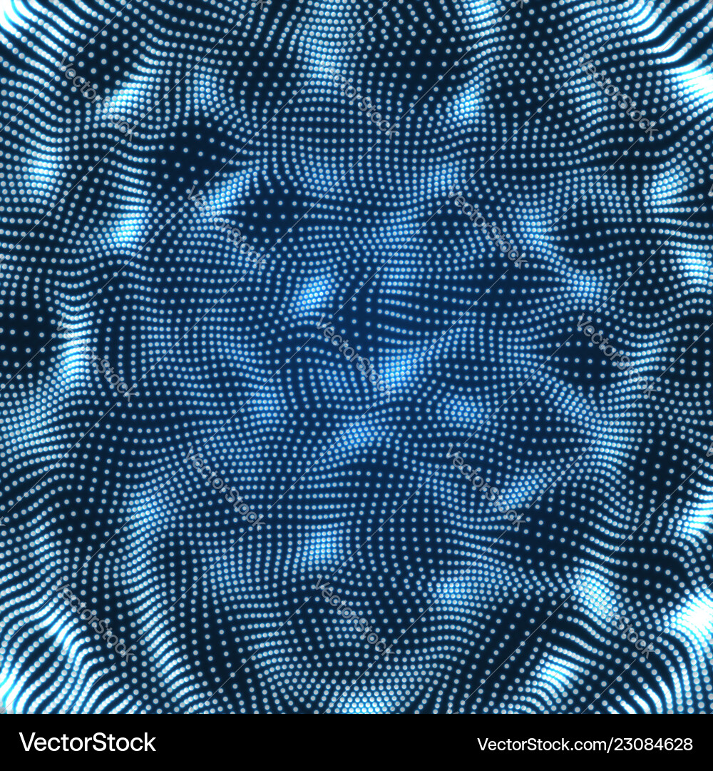 Array mit dynamischen Partikeln 3d futuristisch Array mit dynamischen Partikeln 3d futuristisch vektorbild
