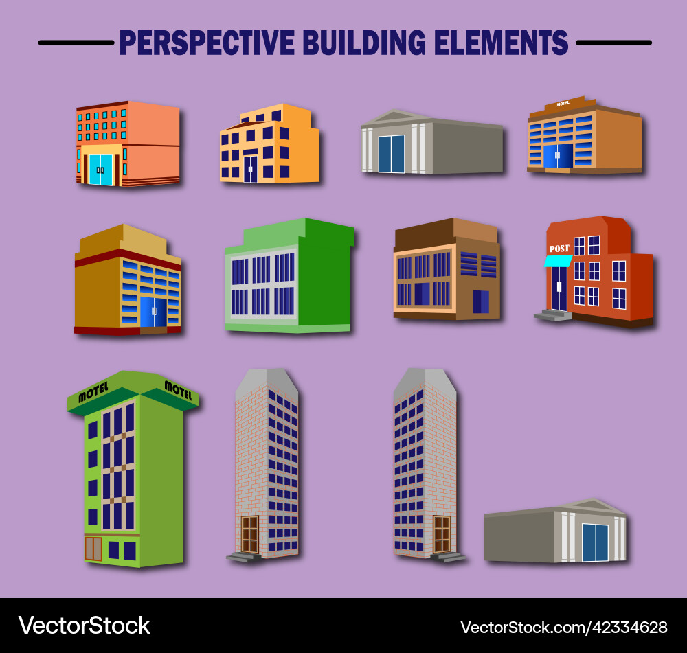 Building elements icons pack Vector Image