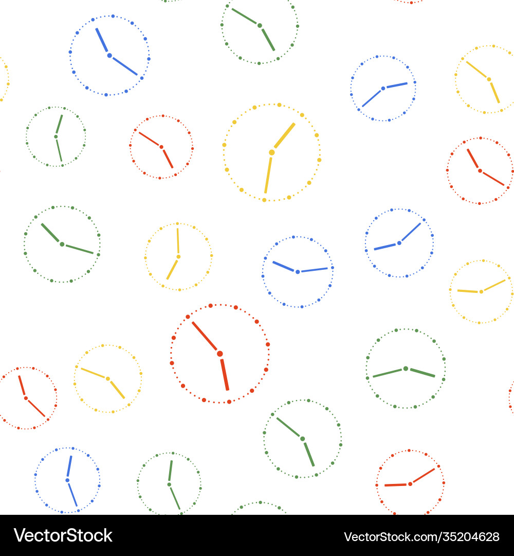Color clock icon isolated seamless pattern Color clock icon isolated seamless pattern vector image