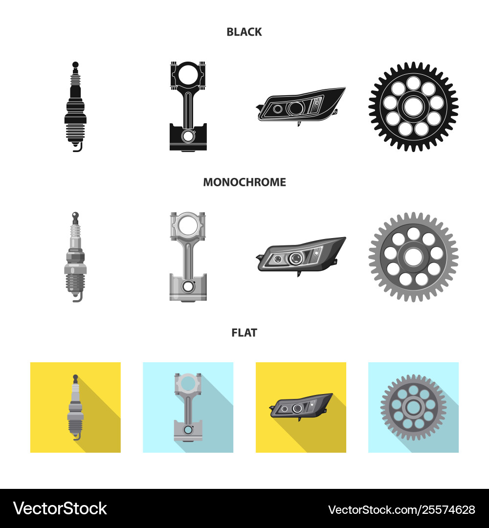 Design auto and part symbol collection vector image