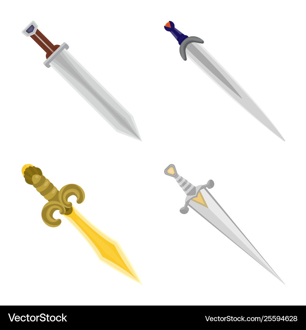 Design sword and dagger sign set Vector Image