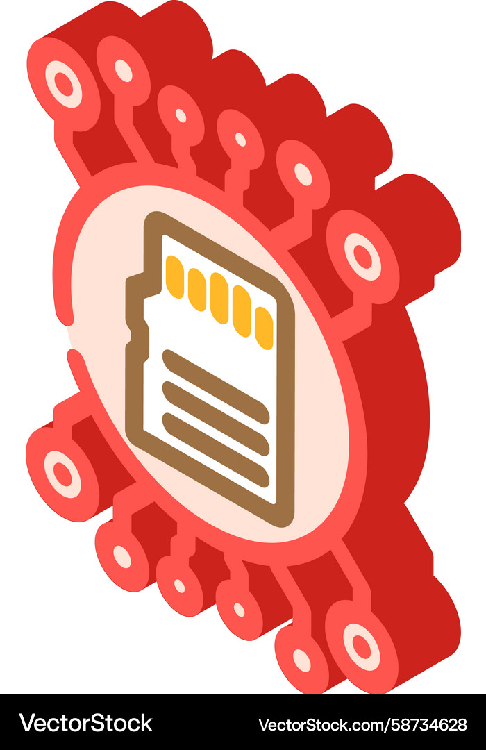 Digital Memory Isometric Icon Vector Image