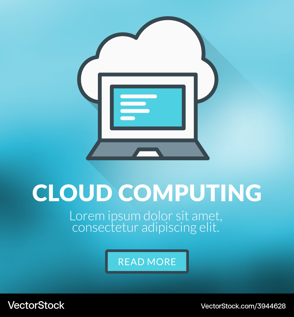 Flat design concept for cloud computing wit Vector Image