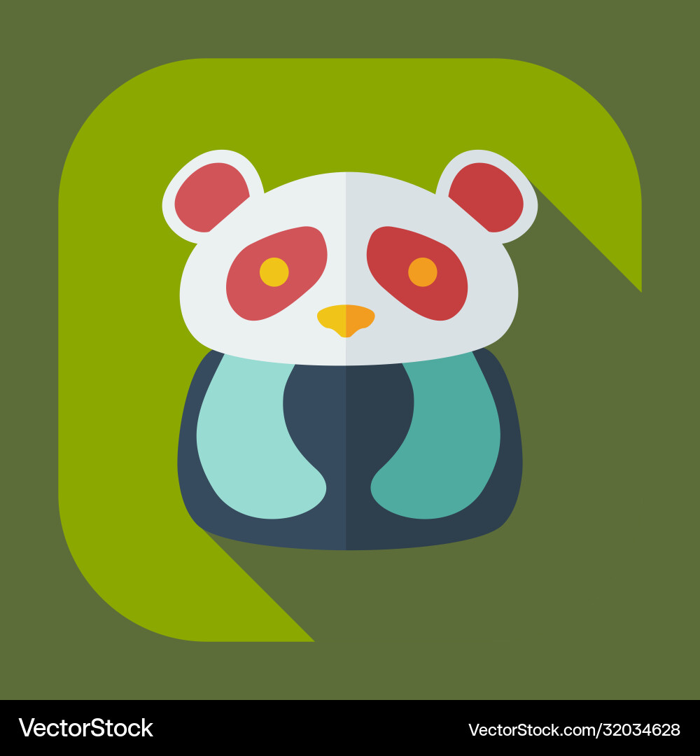 Flat modern design with shadow icons pandas Flat modern design with shadow icons pandas Vector Image