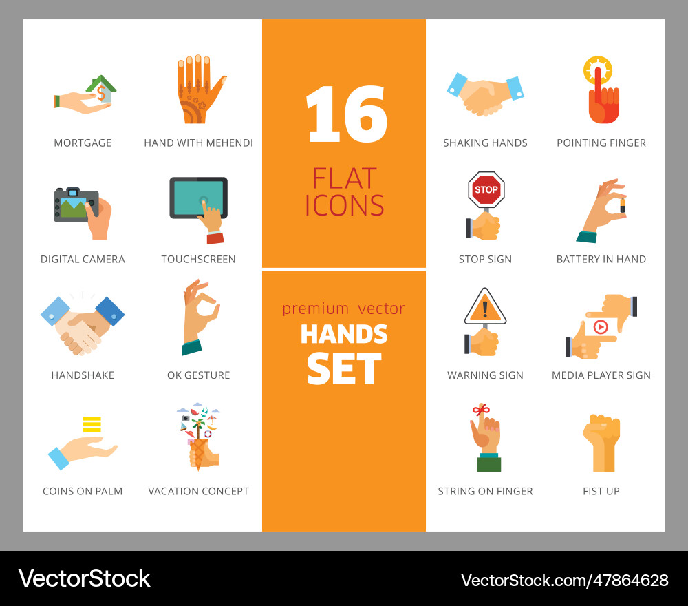 Hands icons set Hands icons set vector image