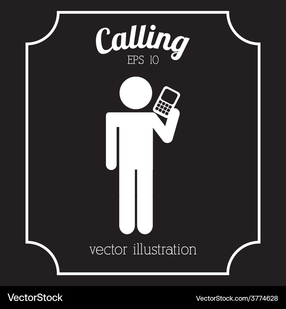 Man calling Vector Image