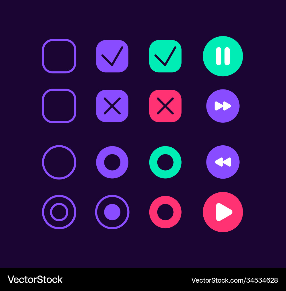 Mp3 player buttons ui elements kit Mp3 player buttons ui elements kit Vector Image
