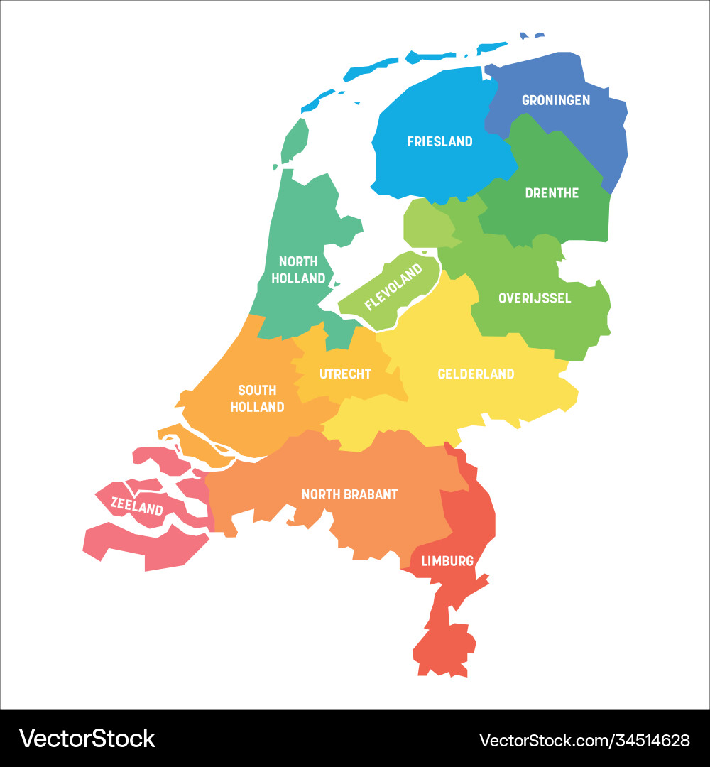 Netherlands - map provinces Netherlands - map provinces vector image