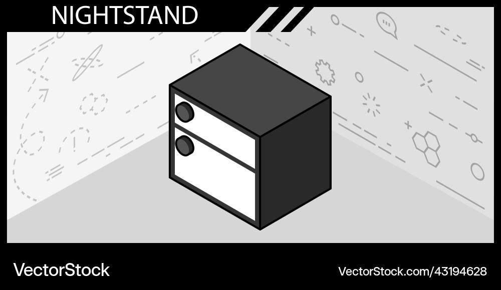 Nightstand isometric design icon web 3d colorful Nightstand isometric design icon web 3d colorful vector image