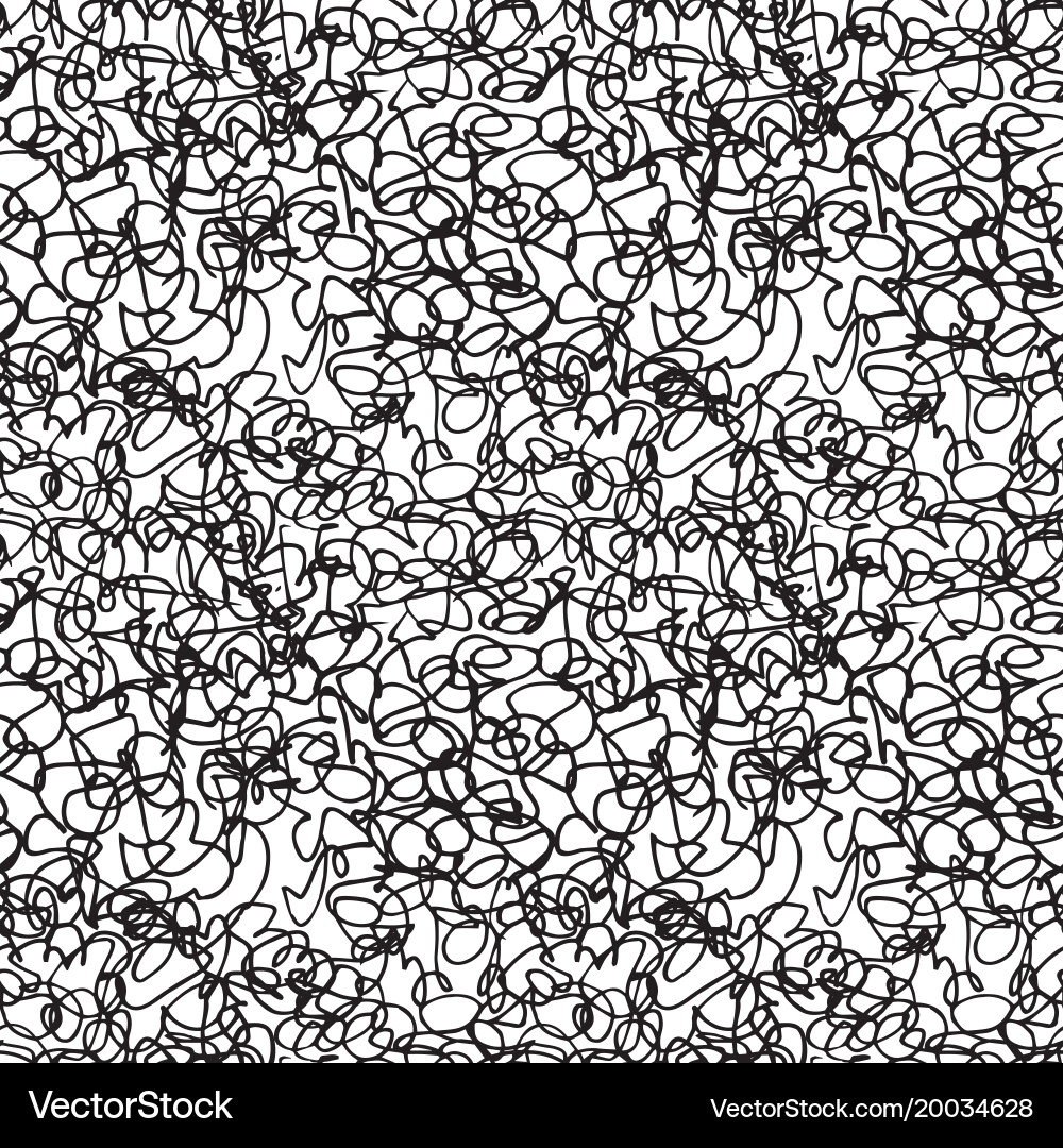 Pattern of scribbles and loops texture Royalty Free Vector