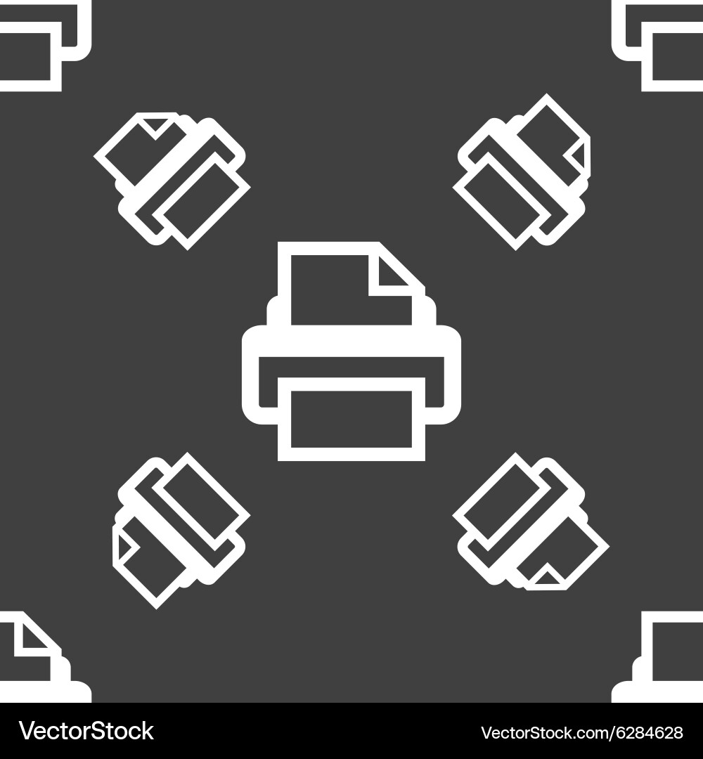 Print sign icon printing symbol seamless pattern vector image