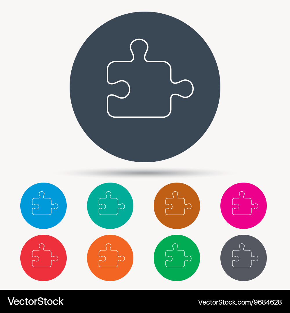 Puzzle icon jigsaw logical game sign Vector Image