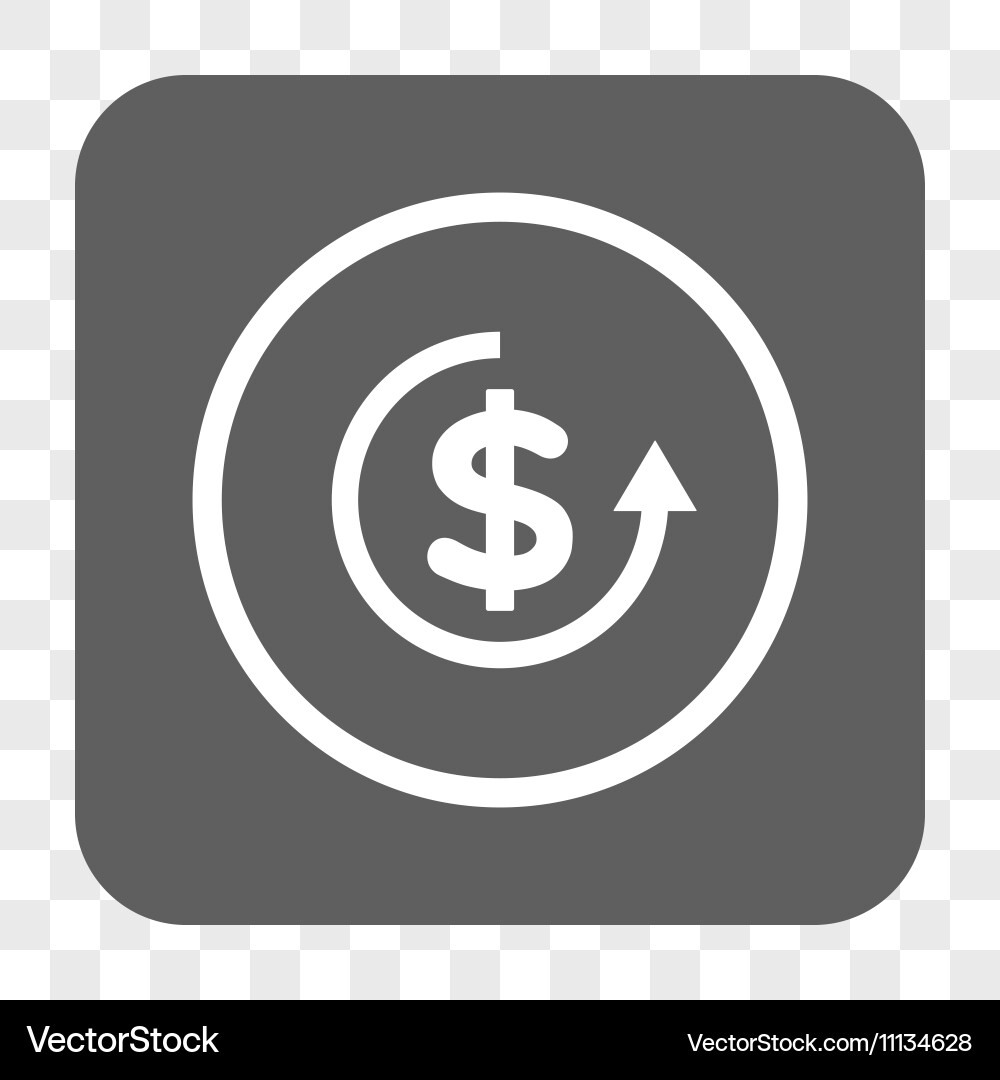 Refund rounded square button Vector Image