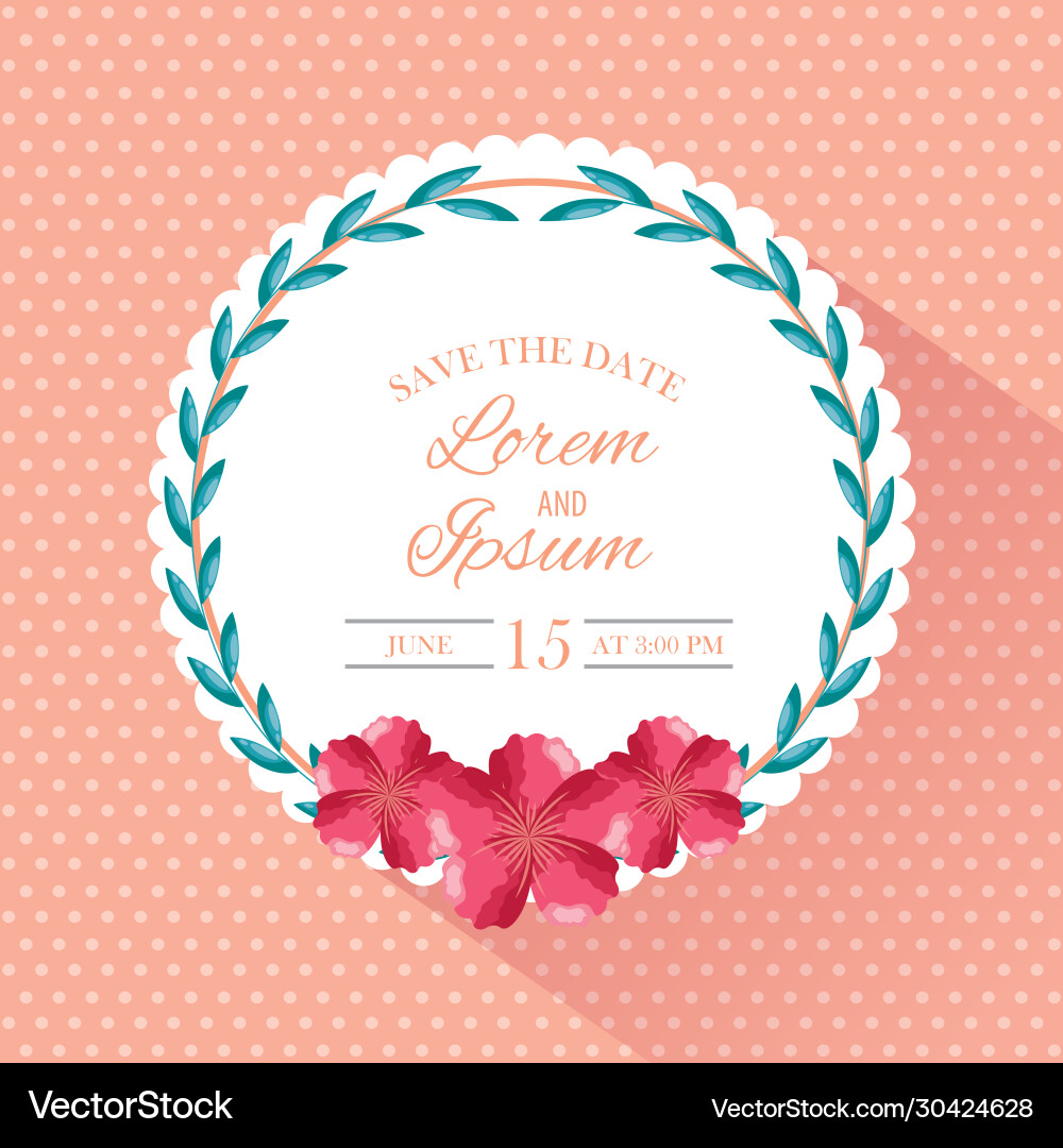 Save date circular frame Save date circular frame Vector Image
