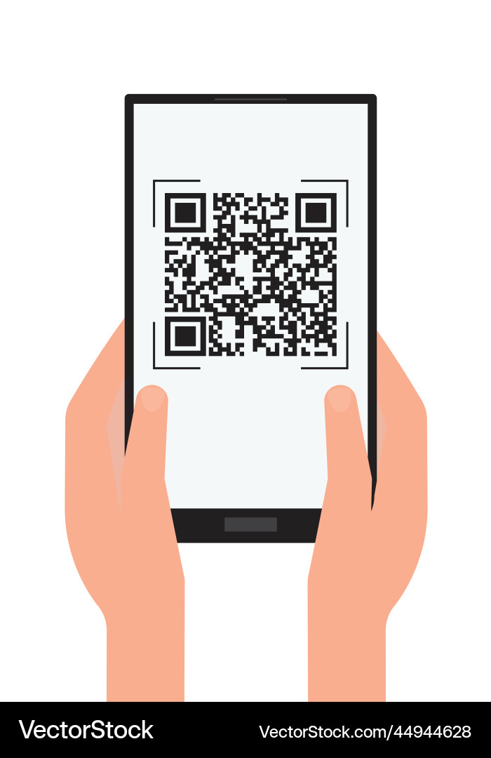 Scan the qr code using a scanner on your tablet Scan the qr code using a scanner on your tablet vector image