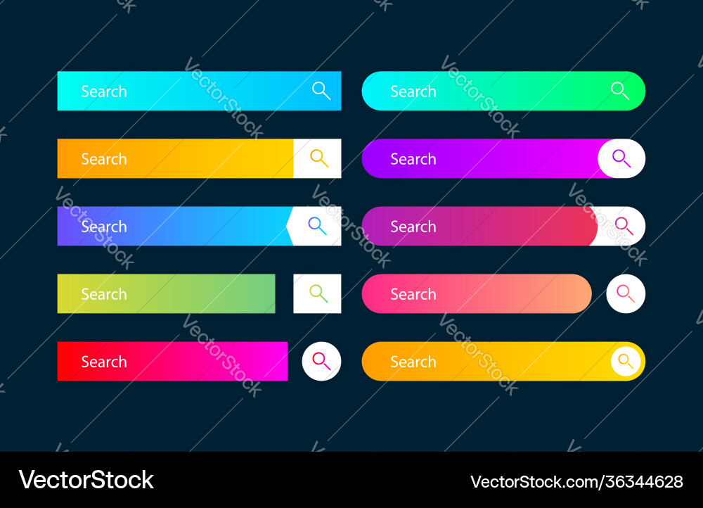 Search bar element with different design Search bar element with different design Vector Image