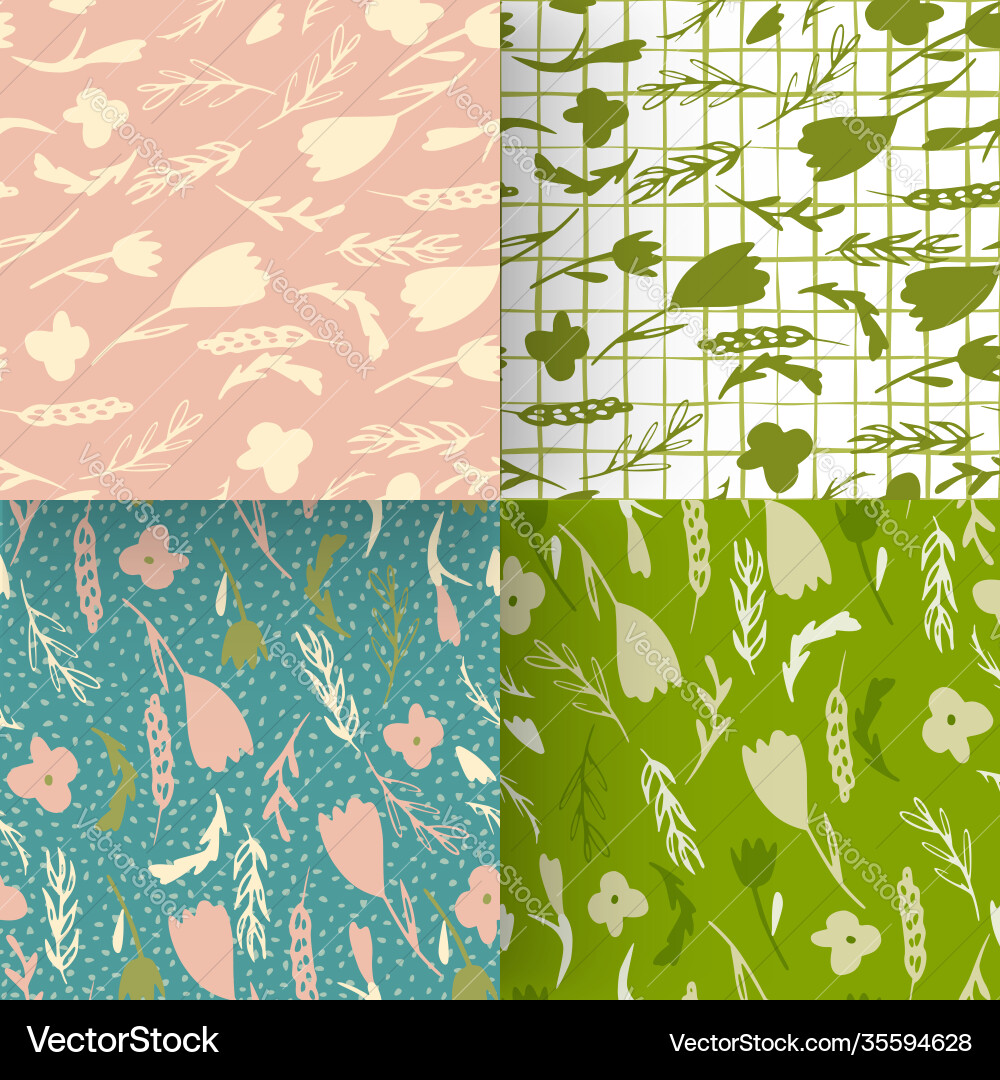Set seamless forest pattern with branches Set seamless forest pattern with branches Vector Image