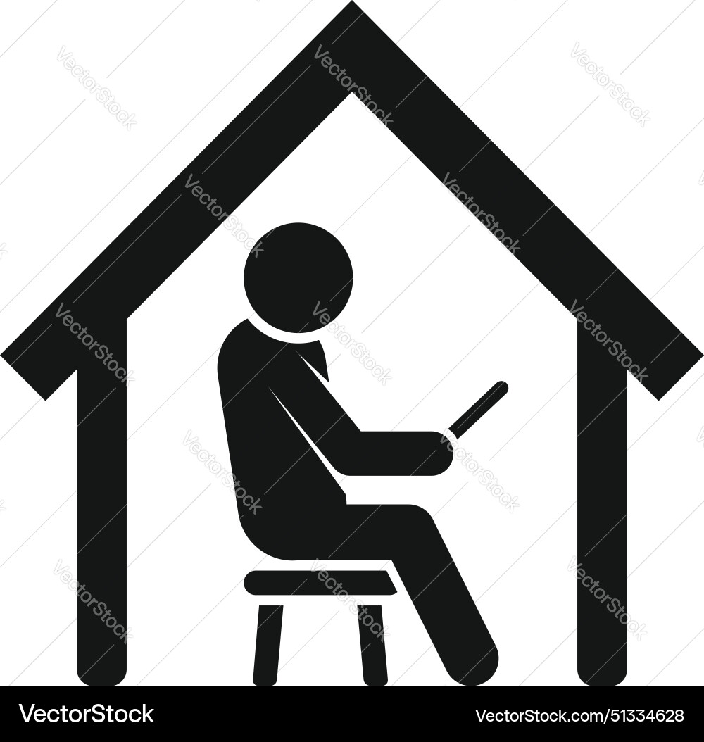 Simplistic icon representing a person working Vector Image