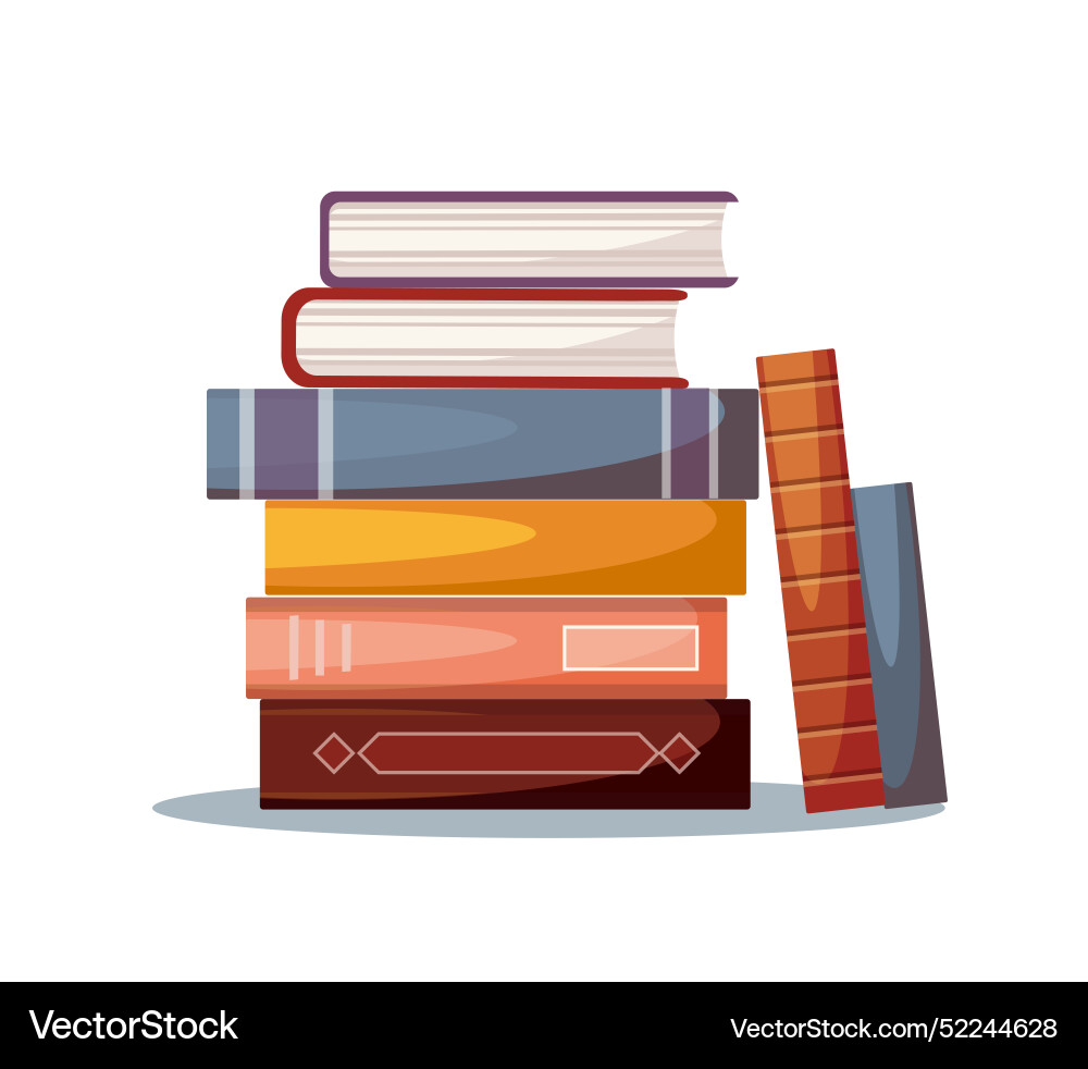 Stack of books isolated on a white background Stack of books isolated on a white background Vector Image