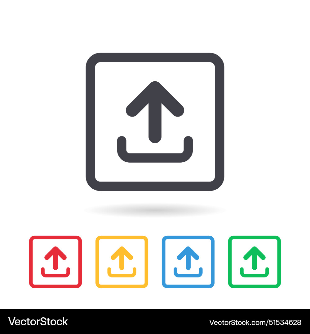 Upload or up icon with circle outline Vector Image