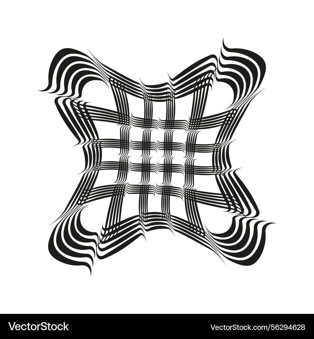 Warped grid pattern geometric distortion element Warped grid pattern geometric distortion element vector image