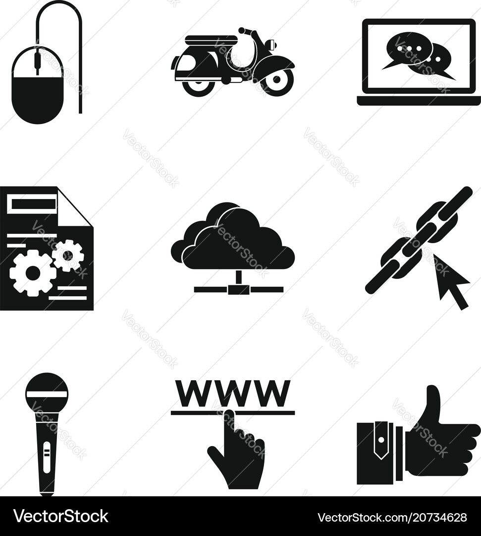 Wirelessly icons set simple style Wirelessly icons set simple style vector image