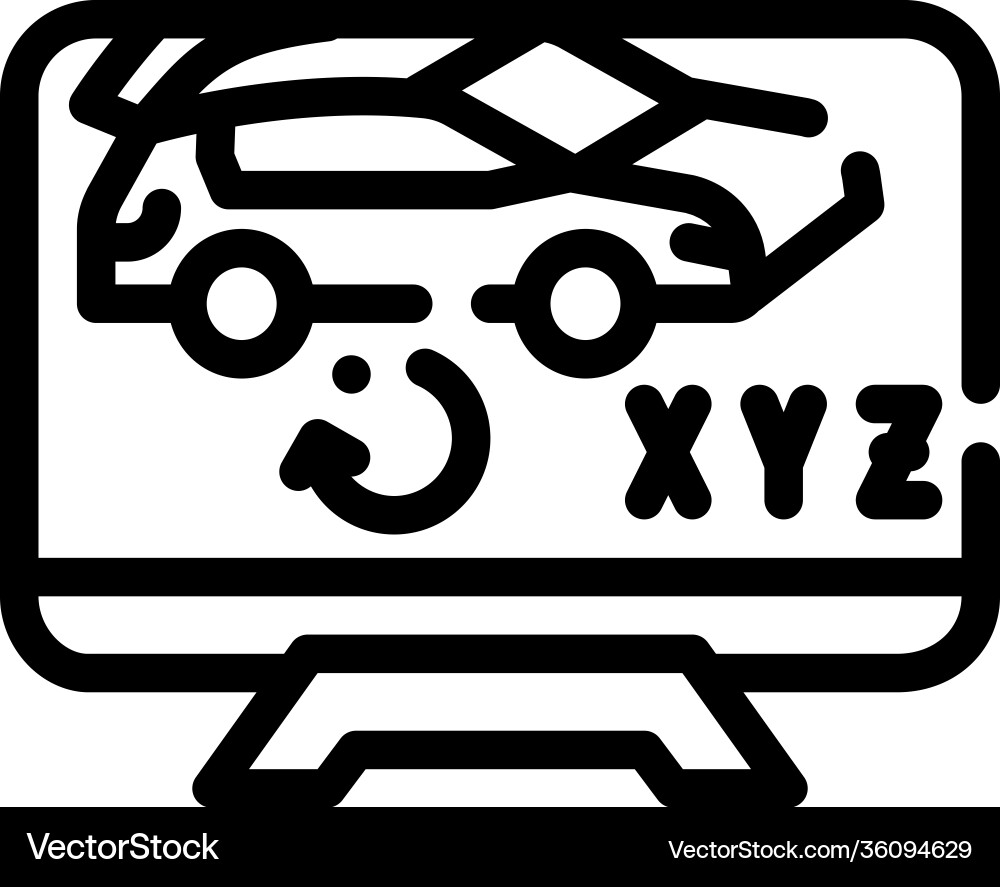 3d object library line icon 3d object library line icon vector image