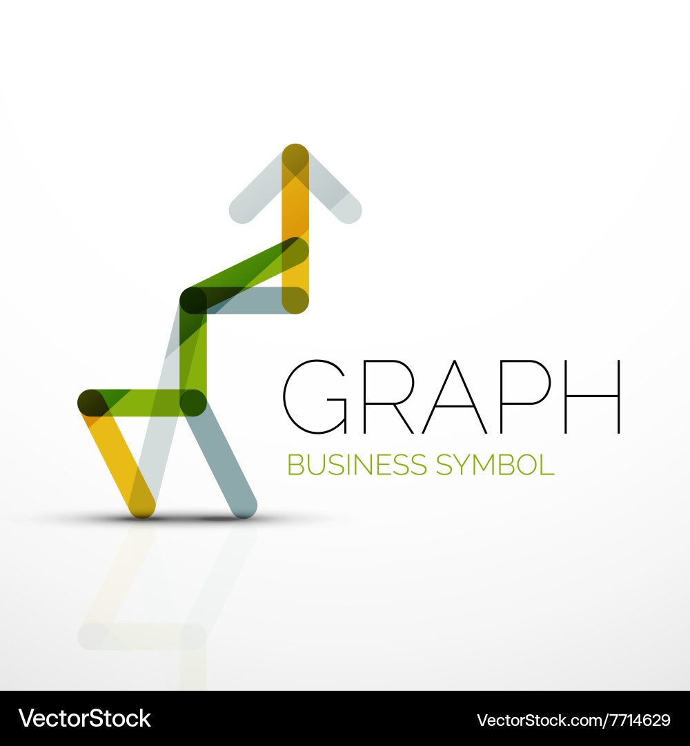 Abstract logo idea linear chart or graph vector image