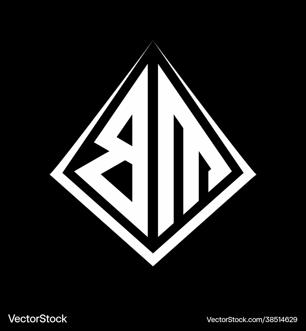 Bm logo letters monogram with prisma shape design Bm logo letters monogram with prisma shape design Vector Image