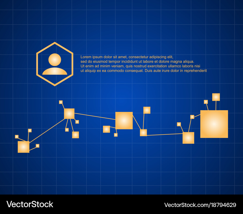 Collection style block chain background vector image