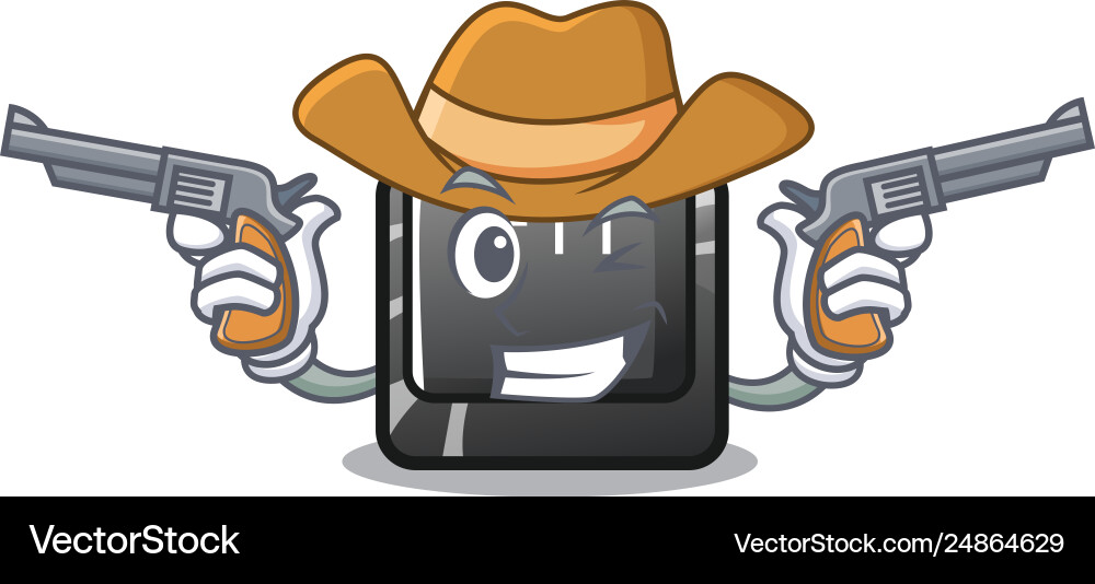 Cowboy f11 button installed on mascot keyboard Vector Image