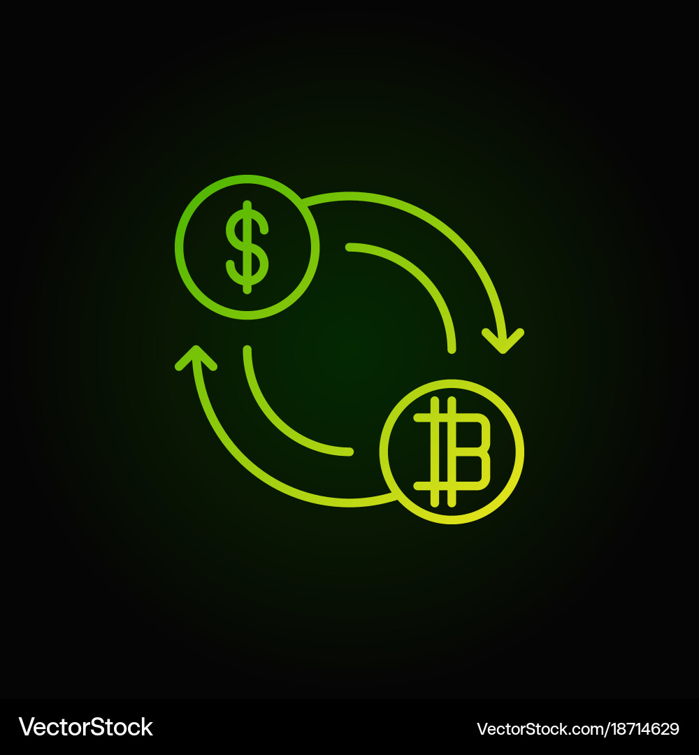 Cryptocurrency exchange green concept icon – Royalty-Free Vector |  VectorStock