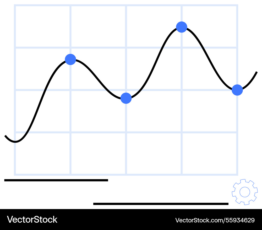 Data trend analysis with line graph Data trend analysis with line graph vector image