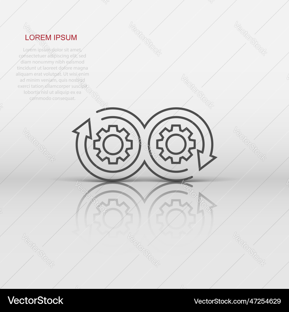 Development icon in flat style devops on white Development icon in flat style devops on white vector image